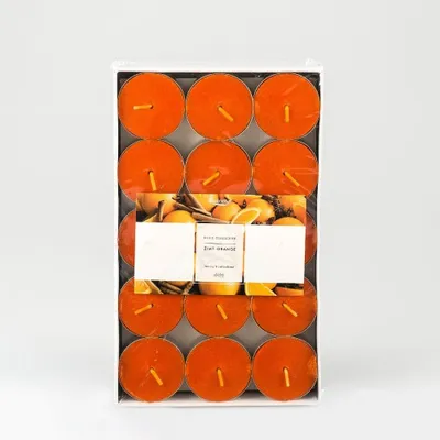 Produktbild von 30er Pack Duft Teelichter ZIMT ORANGE orange D. 3,5cm Pajoma