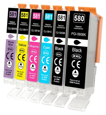 Obrázek produktu pro Sada inkoustových kazet pro tiskárny Canon PGI-580 CLI-581, 6 kusů