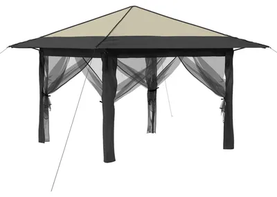 Zdjęcie produktu dla Gazebo z 4 Ścianami 3,3 x 3,3 m Kremowy i antracytowy