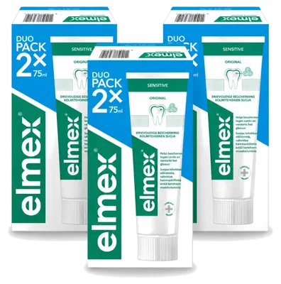 Produktbild von 3 x Elmex Sensitive Zahnpasta - für empfindliche Zähne - 75 ml - Vorteilspackung - 3 Stücke