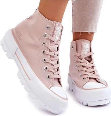 Zdjęcie produktu dla Wysokie Materiałowe Trampki Na Platformie Big Star LL274157 Nude 39