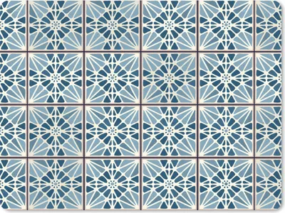 Produktbild von MuchoWow® Mauspad Mousepad Blau - Muster - Kacheln 23x19 cm - Mousepads - Maus Mat - Pad - Mausunterlage - Schreibtischunterlage - Mauspad