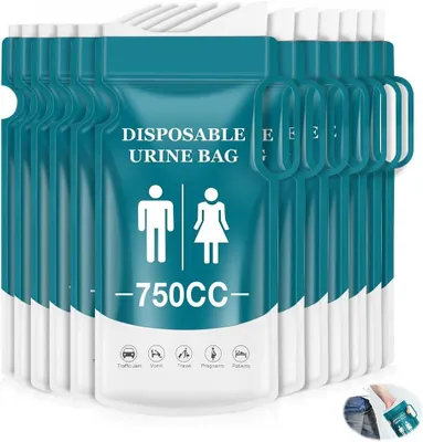 Produktbild von Reise Urinbeutel 12 Stück, Einwegprodukt 750 ml, auslaufsicheres Design, für unterwegs