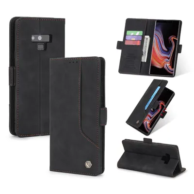 Obrázek produktu pro RetroPolyuretankožené pouzdro pro Samsung Galaxy Note 9 peněženkový design pouzdro s držákem na karty a stojánkem černé