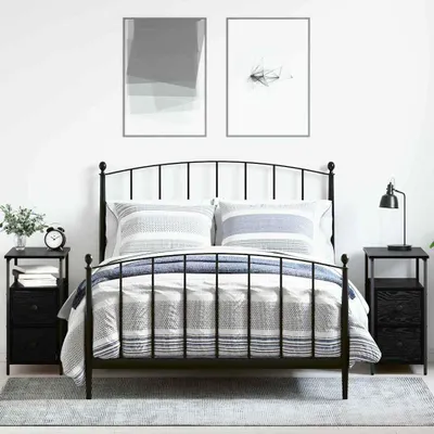 Immagine prodotto di Maison Exclusive - Comodini, set di 2 pezzi, effetto legno di quercia nero, dimensioni 30 x 60 x 60 cm