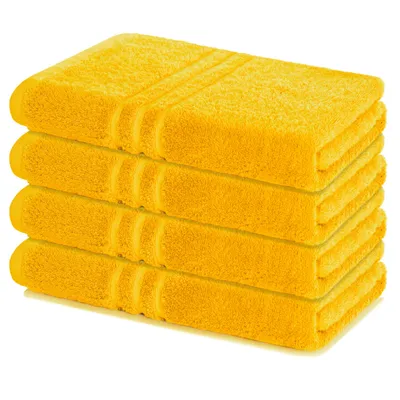 Produktbild von Lavea® 4er Set Duschtuch 70x140 cm, 100% Baumwolle – Weiche, saugstarke Badetücher für Badezimmer, Frottierserie Elena - Rapsgelb