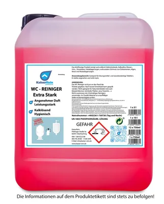 Produktbild von KaiserRein Profi WC-Reiniger extra Stark 10 L Kanister Urinsteinentferner Urinsteinlöser Nachfüller