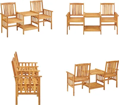 Immagine prodotto di vidaXL Sedie da giardino con tavolo da tè 159 x 61 x 92 cm in legno massiccio di acacia - Set da bistrot - Set da bistrot - Sedie con tavolo da tè - Sedie con tavoli da tè