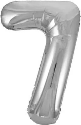 Produktbild von Minifolienballon Zahl 7 silber - ca. 40 cm
