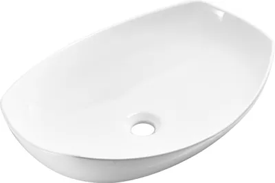 Zdjęcie produktu dla Umywalka nablatowa 55x40x15 biała owalna/MUSZLA ceramiczna Omeble