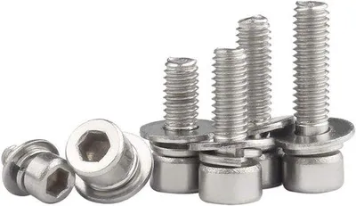 Immagine prodotto di Set di viti in acciaio inossidabile 4 mm x 12 mm, 30 pezzi, con rondella