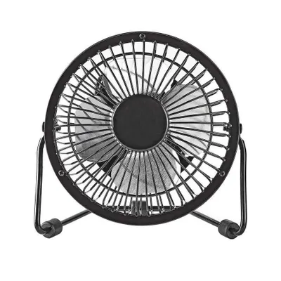 Produktbild von Nedis FNDK1BK10, Haushalts-Lamellenlüfter, Schwarz, Tisch, Metall, 10 cm, 1 m