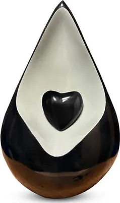 Produktbild von Black Vulcano As-Urn 2 Liter aus hochwertigem Aluminium, tropfenförmig, schwarz, 25 cm hoch, für Erinnerungen