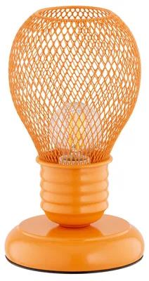 Produktbild von Tischlampe in Form einer Glühbirne, Modell PIKOLO, gelb-orange, 1xE14x10W, Metall, Abmessungen: 21x11x11cm, IP20, Marke: Alfa