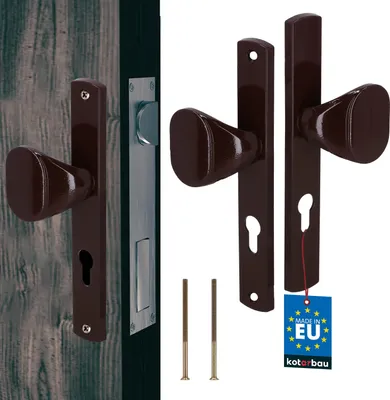 Produktbild von KOTARBAU® Türknauf 72 mm Langes Aluminiumschild Türgriff Türschloss Türklinke Türgriffe mit Rosette Zimmertür Türgriffe Innentüren Türklinken Türschloss Innentür Drückergarnitur Türbeschlag Braun