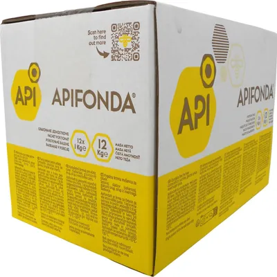 A cardboard box containing multiple units of a product.