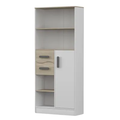 Produktbild von Regal Kinderregal Bücherregal 80cm Weiß/Weiß mit graue Griffe Markus 05