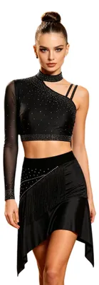 Produktbild von Schwarzes Ballkleid mit Fransen