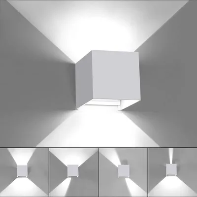 LED-Wandleuchte 12W 6000K IP65 Aluminium eckig