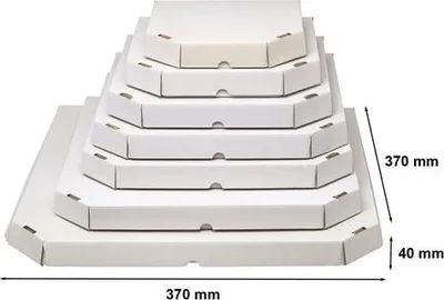 Zdjęcie produktu dla Karton Fasonowy Na Pizzę BIAŁY 370x370x40mm 10 szt Gabaryt A