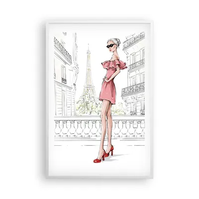 Produktbild von Gerahmtes Poster - Weißer Rahmen - Paris Turm Eiffel - 61x91,5 cm - Wand Bild - Wanddeko - Wandbilder - Kunstposter - Wandposter - Bilderrahmen - Bilder - Kunstdruck - Wanddekoration - P2WPA61x91-5164