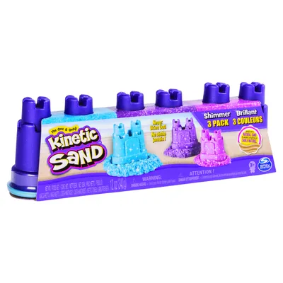 Produktbild von Spin Master - Kinetic Sand Shimmers Multi Pack, Blau, Pink, Violett, 3 Jahr(e), Junge/Mädchen, 340 g