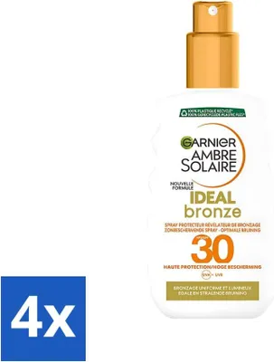 Produktbild von Garnier - Ambre Solaire - Ideal Bronze - Sonnenschutzspray - LSF 30 - 200 ml - Vorteilspack - 4 Stücke
