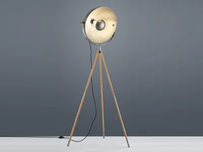 Produktbild von Trio Leuchten - Industrie | Vintage | Industrie | Vintage | Stehlampe Stativ stahl | nickel matt - Arti | Wohnzimmer | Schlafzimmer - Stahl Länglich - LED geeignet E27