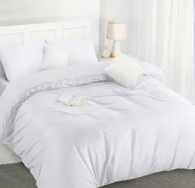 Immagine prodotto di TRANKIELO® - Set di lenzuola in microfibra morbida, 200x200 cm – Include 2 federe 50x75 cm – Biancheria da letto bianca