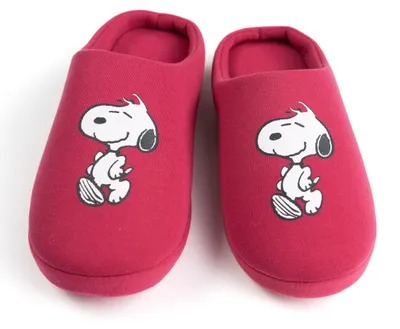 Produktbild von The Peanuts Snoopy Hausschuhe für Damen - Puschen Slipper Pantoffeln Schlappen Bordeaux Rot 39-40