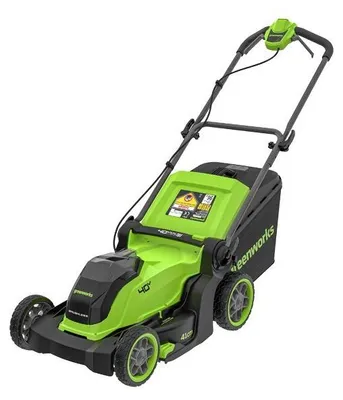 Zdjęcie produktu dla Greenworks G40LM4102, akumulatorowa kosiarka, napięcie 40V, szerokość koszenia 41 cm, bezszczotkowy silnik (bez akumulatora)