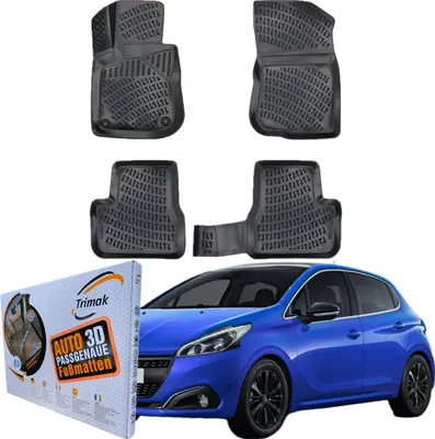 Produktbild von Trimak Autofußmatten kompatibel mit PEUGEOT 208 1.Gen. 2012-2019 Auto Allwetter Gummimatten