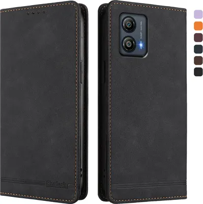 Obrázek produktu pro Pouzdro pro Motorola Moto G53 5G, retroPolyuretankožené flip pouzdro s stojánkem a přihrádkami na karty Černý