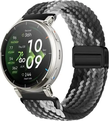 Productafbeelding van Nylon horlogeband 22 mm - compatibel met Amazfit - magneetsluiting - comfortabele draagervaring
