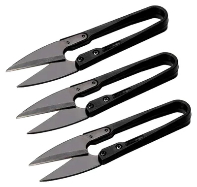 Produktbild von 3 Stück Mini schwarze Fadenscheren für Kreuzstich und Nähen