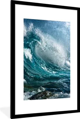 Produktbild von MuchoWow® Gerahmtes Poster Meer - Golf - Wasser 60x90 cm - Poster mit Schwarzem Bilderrahmen Wandposter Rahmen Foto Bilder - Dekoration - Wandposter Wohnzimmer - Hochwertig