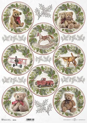 Immagine prodotto di ITD carta di riso A3 decoupage tecnica artigianale tovagliolo di carta, R764L Giocattoli di Natale, ghirlande