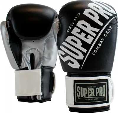 Produktbild von Super Pro Combat Gear Rebel, Boxhandschühe, Schwartz/Weiß, 12 oz