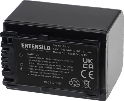 Produktbild von EXTENSILO Akku kompatibel mit Sony HDR-CX220ER, HDR-CX220E, HDR-CX220ES, HDR-CX220EB, HDR-CX220EL, HDR-CX250E Kamera (1500 mAh, 7,2 V, Li-Ion)