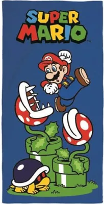 Produktbild von Super Mario Kinder Strandhandtuch – Flauschiges & schnelltrocknendes Mikrofaser-Badetuch 140x70 cm