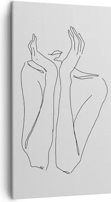 Produktbild von Bild auf Leinwand - Leinwandbild - Einteilig - Träumerei Frau Skizze - 45x80cm - Wand Bild - Wanddeko - Wandbilder - Leinwanddruck - Bilder - Wanddekoration - Leinwand bilder - Wandbild - PA45x80-4414
