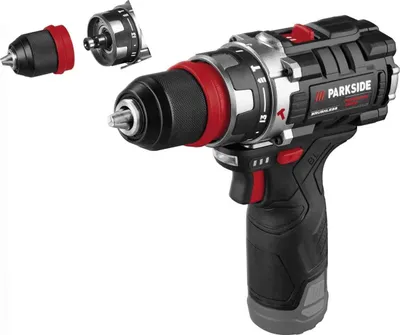 Produktbild von PARKSIDE PERFORMANCE 12V Akku-Bohrschrauber PBSPA, Schlagschrauber PDSSAP 2x Akku 2 Ah