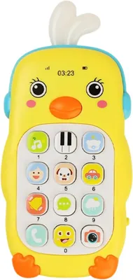 Productafbeelding van Speelgoedtelefoon - Educatieve telefoon - Kindontwikkeling stimuleren - Licht en geluid - 13.5x7x3 cm - Geel