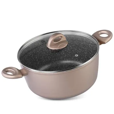 Image de Faitout MagicHome Coffee Brown Line, 28 cm, 5900 ml, avec couvercle