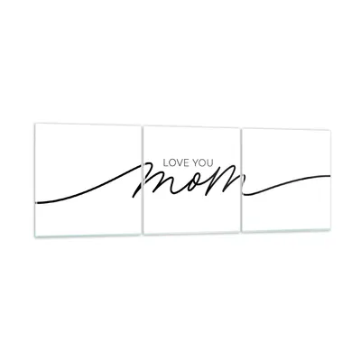 Produktbild von Bilder auf glas - 3 Teile - Ich liebe dich Mama - 120x40cm - Glasbilder - Wandbilder - Bilder - zum Aufhängen bereit - Wanddekoration aus Glas - Glas Bilder - Wandbild auf Glas - GCA120x40-4794
