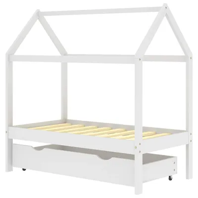 Obrázek produktu pro vidaXL Dětská postýlka se zásuvkou Bílá masivní borovice 70x140 cm