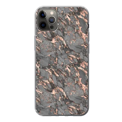Produktbild von MuchoWow® Handyhülle Schutzhülle Hülle für iPhone 13 Pro Max Marmor - Rose - Grau - Muster Silikon Softcase Handy Hülle - Mobiltelefon