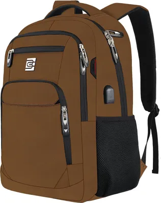 Produktbild von OKWISH Laptoprucksack Laptop Rucksack Wasserbeständig Laptoptasche für 18 zoll Laptop mit USB-Anschluss, Anti-Diebstahl, Backpack mit Laptopfach Braun