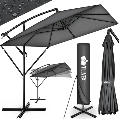 Produktbild von Ampelschirm Sonnenschirm Hängeschirm - Aluminium - Rechteckig 330 cm - Mit Kurbel - UV-Schutz