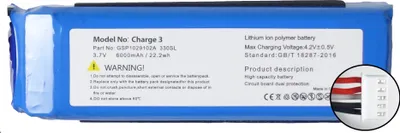 Immagine prodotto di Batteria Tradebit per JBL CHARGE 3 da 6000 mAh e 3,7 V – Batteria di ricambio per altoparlante Bluetooth – Batteria agli ioni di litio